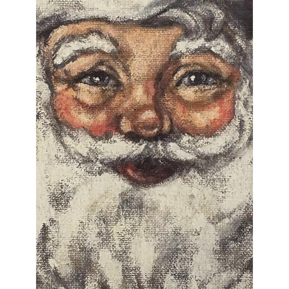 Primitives by Kathy Santa Claus Christmas Holiday Wooden Block Wall Art 16 x 16